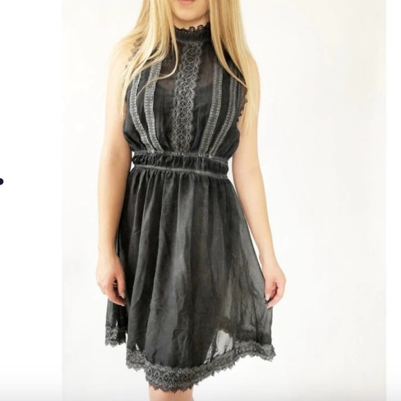 Altar’d State black washed out sleeveless dress size S - Picture 1 of 8